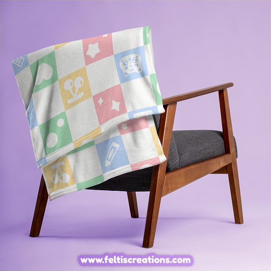 Patches Check Throw Blanket