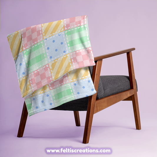 Pastel Patchwork Throw Blanket