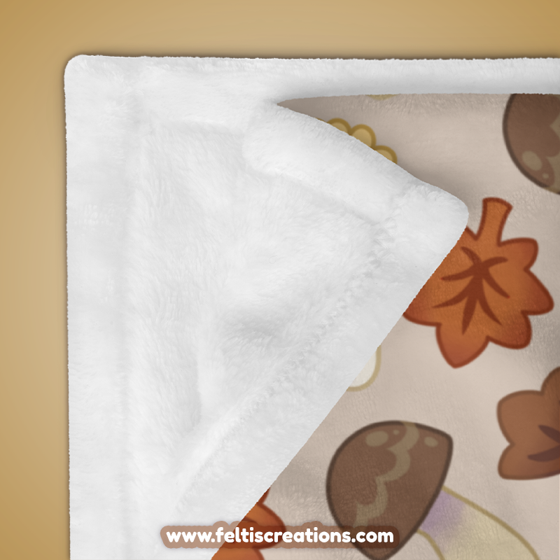 Fall Shroom Frog Throw Blanket