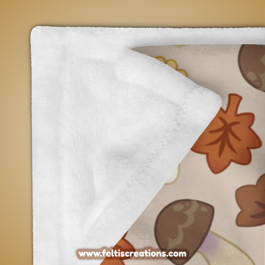 Fall Shroom Frog Throw Blanket