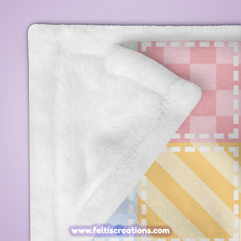 Pastel Patchwork Throw Blanket