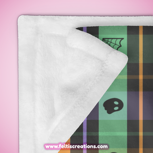 Spooky Buffalo Plaid - Charcoal Throw Blanket