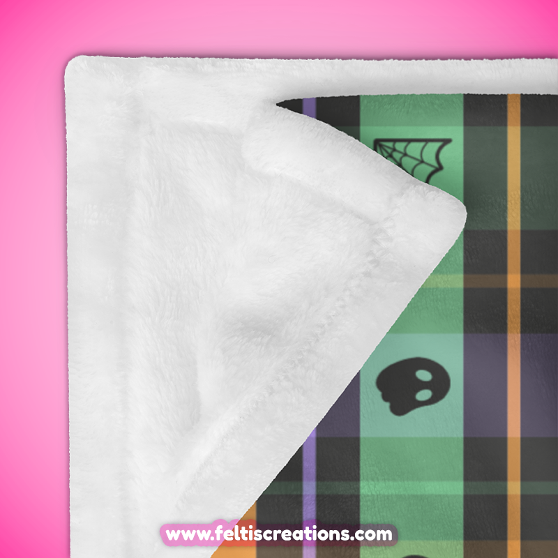 Spooky Buffalo Plaid - Charcoal Throw Blanket