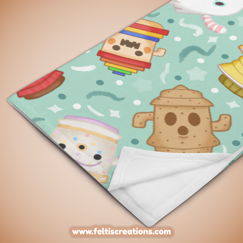 Gyroid Cafe Throw Blanket