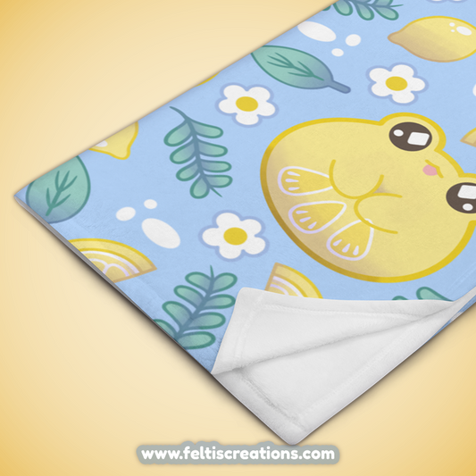 Lemon Frog Throw Blanket
