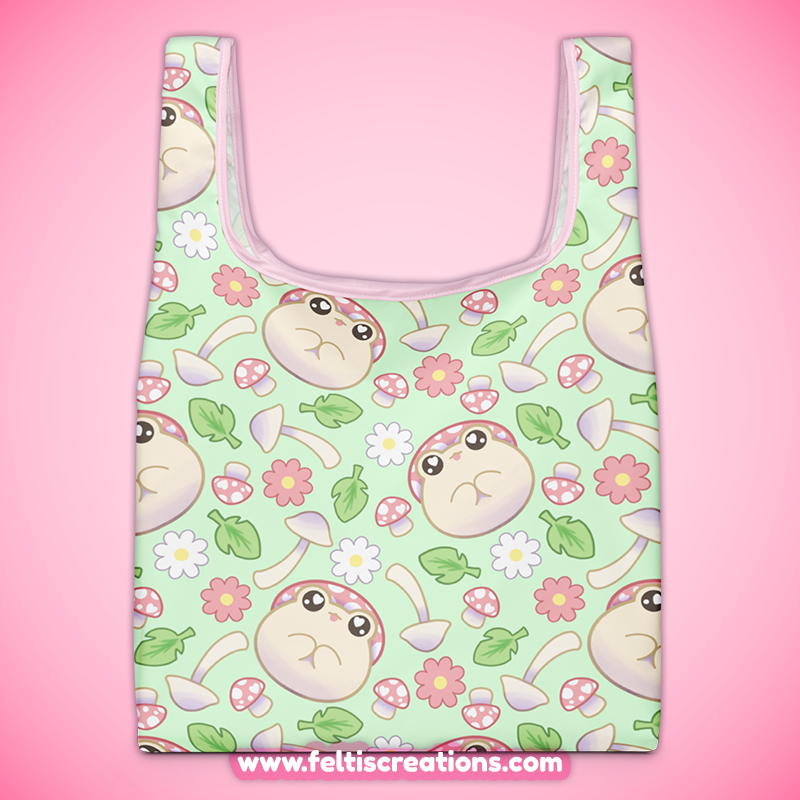 Spring Shroom Frog Shopping Bag