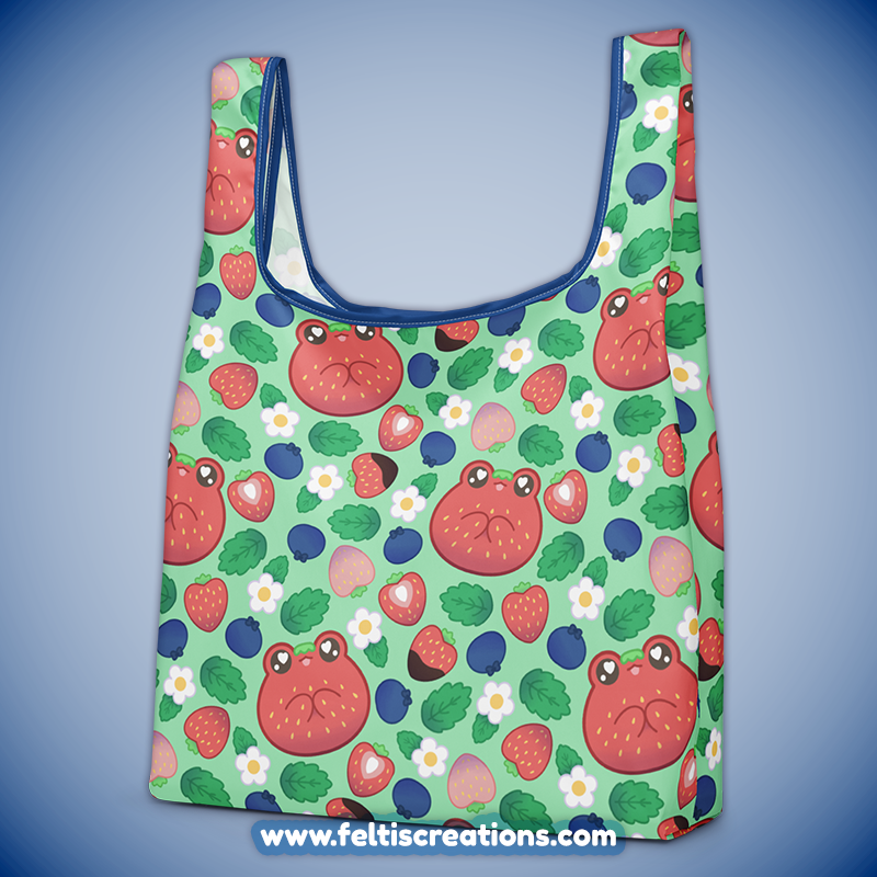 Strawberry Frog Shopping Bag