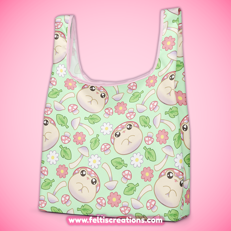Spring Shroom Frog Shopping Bag