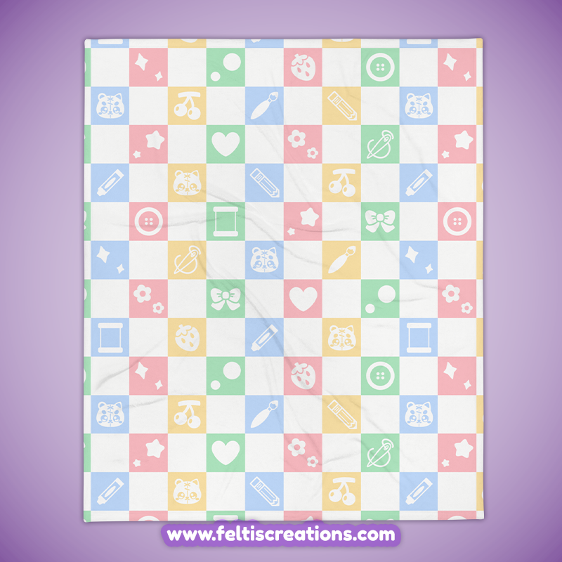 Patches Check Throw Blanket