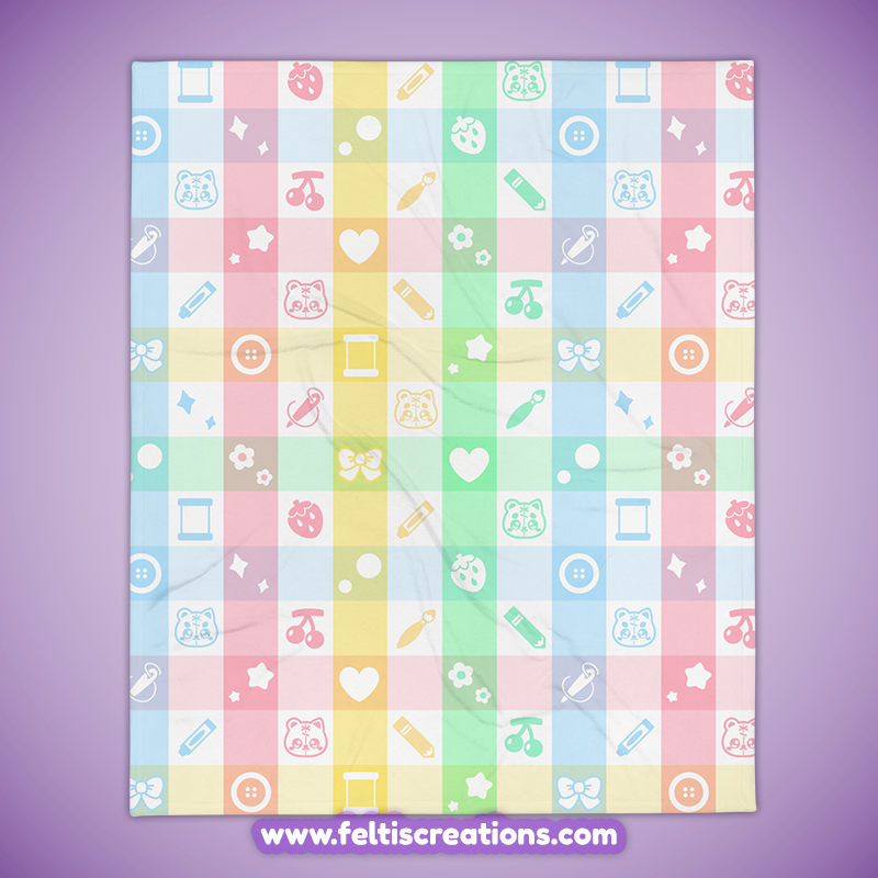 Patches Plaid Throw Blanket
