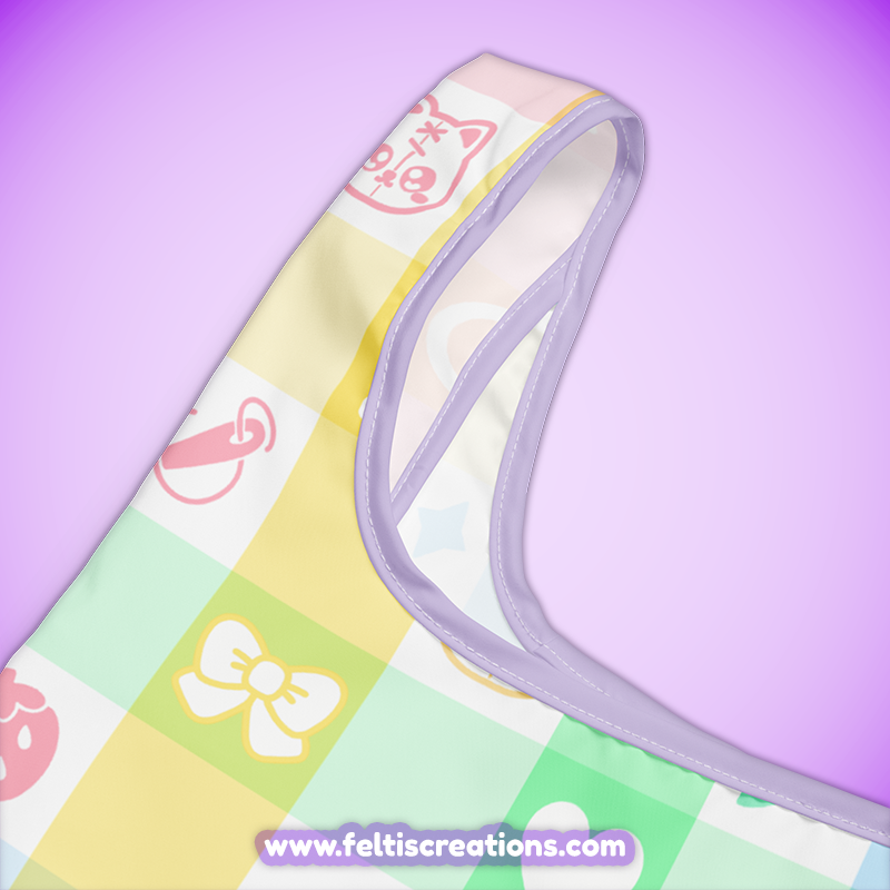 Patches Plaid Shopping Bag