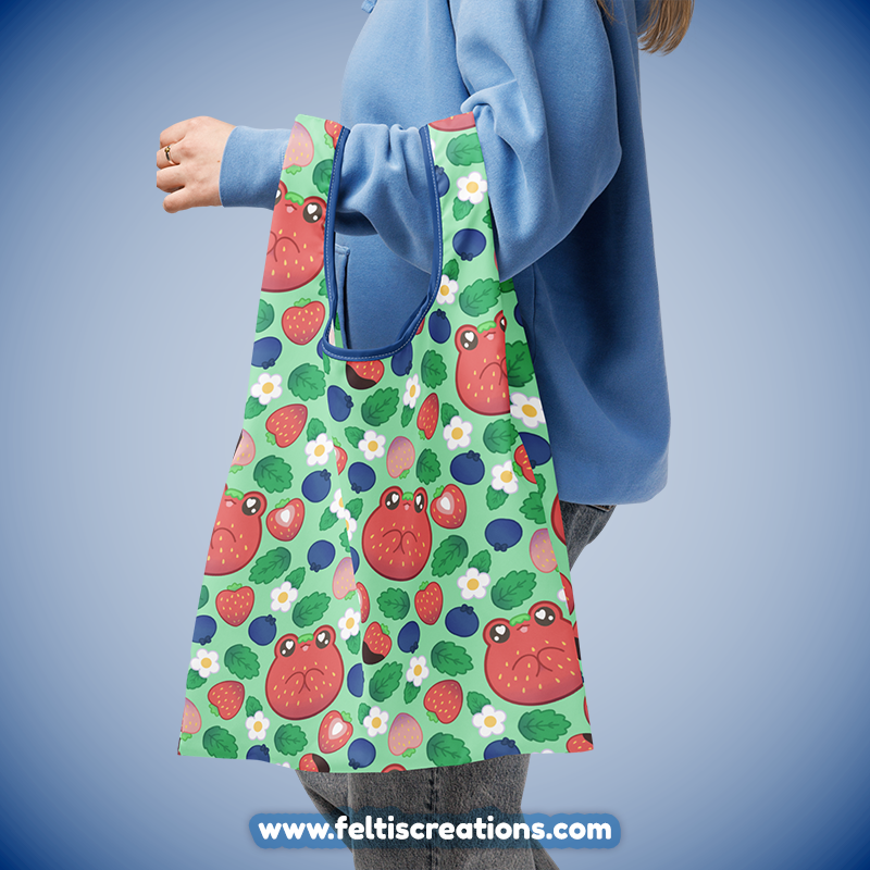 Strawberry Frog Shopping Bag