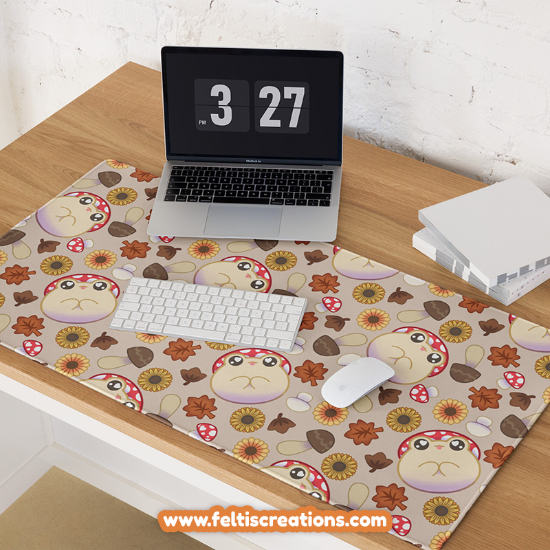 Fall Shroom Froggy Gaming Mouse Pad