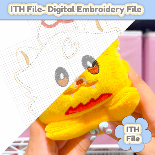 Fire Pom ITH -  EMBROIDERY FILE - 5x7, 4x4