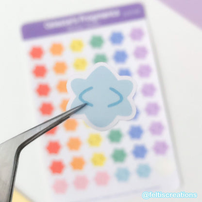 Celeste's Star Fragments Sticker Sheet - Pastel Rainbow
