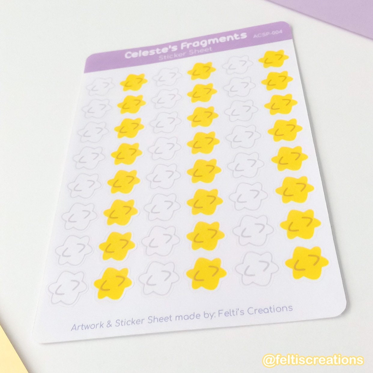Celeste's Star Fragments Sticker Sheet - Yellow & White