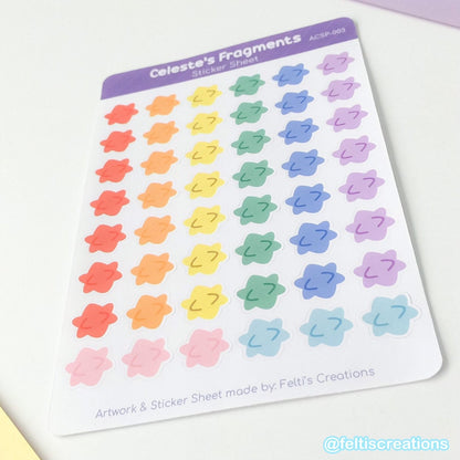 Celeste's Star Fragments Sticker Sheet - Pastel Rainbow