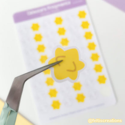 Celeste's Star Fragments Sticker Sheet - Yellow & White